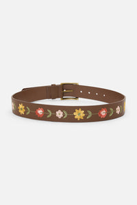 Princess Highway - Embroidered Garden Belt - chocolate