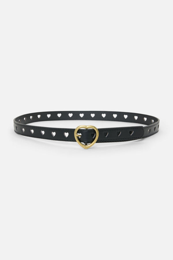 Princess Highway - Black Heart Buckle Belt - black