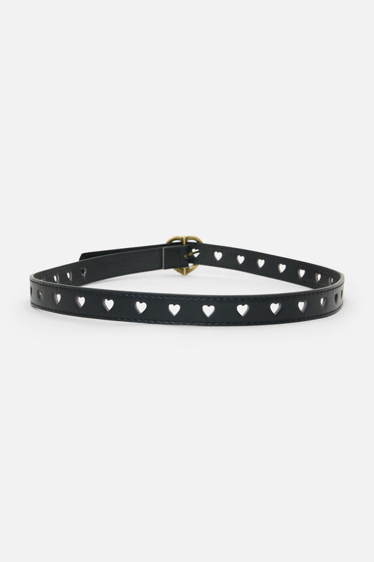 Princess Highway - Black Heart Buckle Belt - black