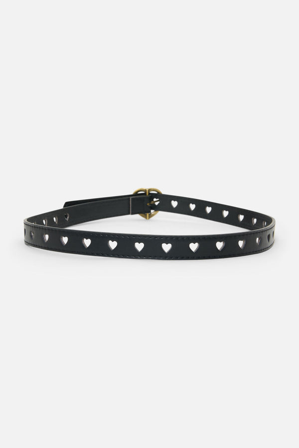 Princess Highway - Black Heart Buckle Belt - black