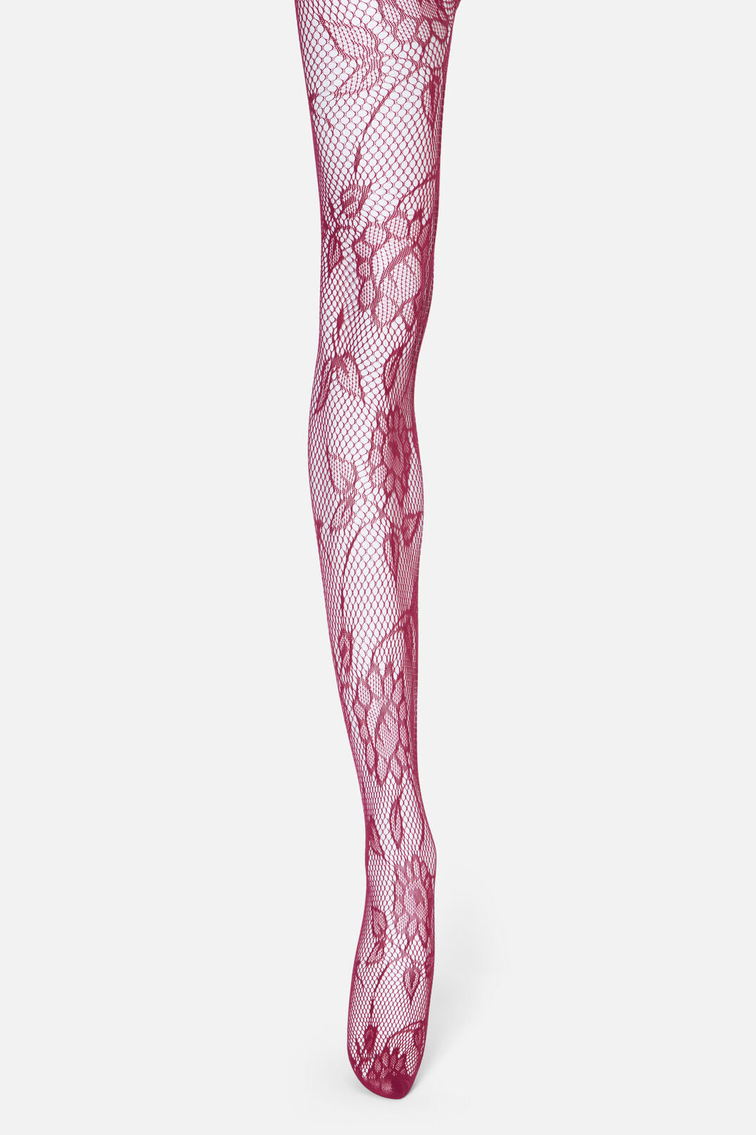 Princess Highway - Plum Flower Fishnet Tights - plum