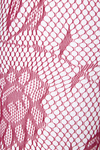 Princess Highway - Plum Flower Fishnet Tights - plum