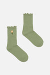 Princess Highway - Mint Embroidered Daisy Sock - mint