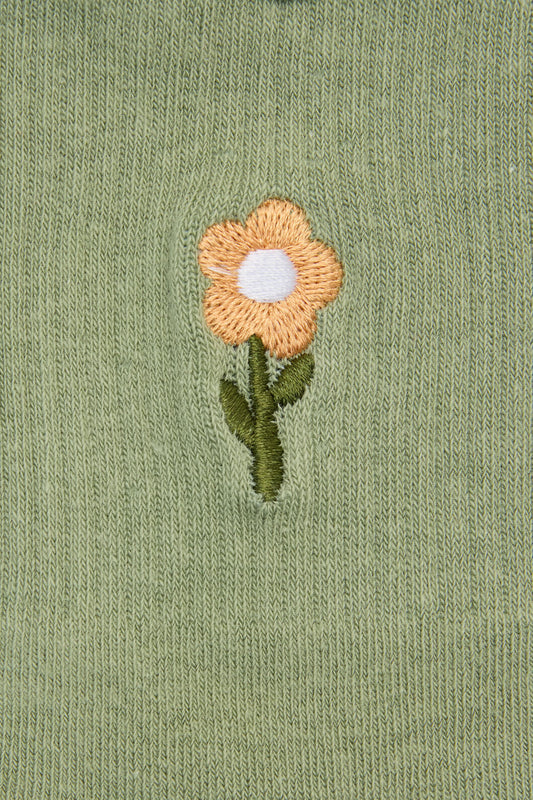 Princess Highway - Mint Embroidered Daisy Sock - mint