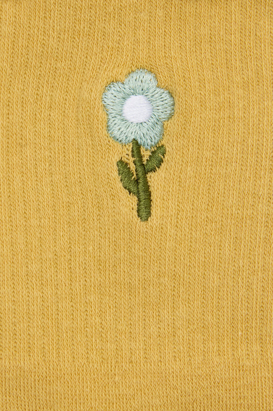 Princess Highway - Lemon Embroidered Daisy Sock - lemon