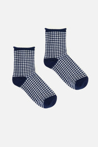 Princess Highway - Navy Check Ankle Sock - navy