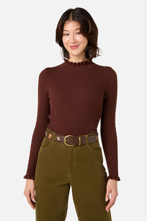 Princess Highway - Winona Embroidered Belt - chocolate