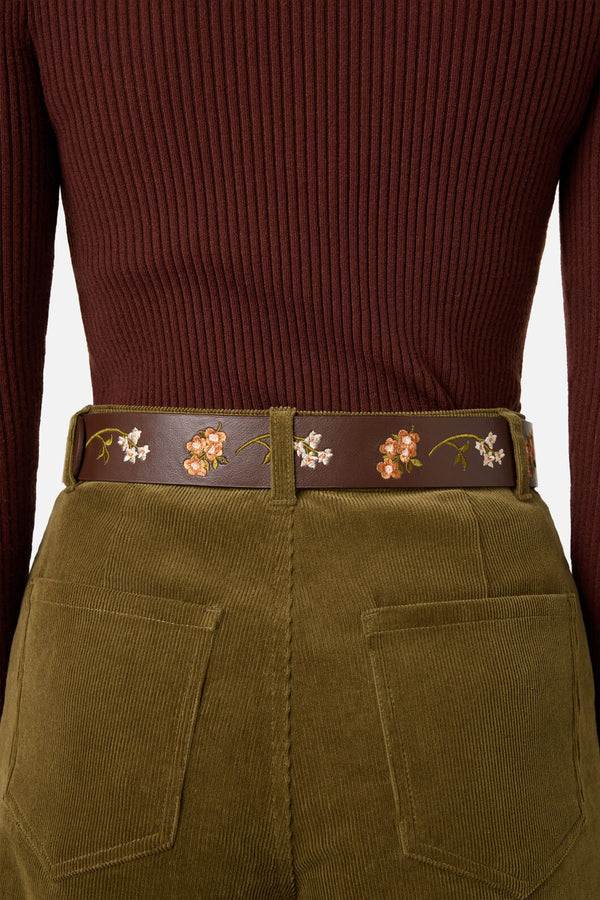 Princess Highway - Winona Embroidered Belt - chocolate