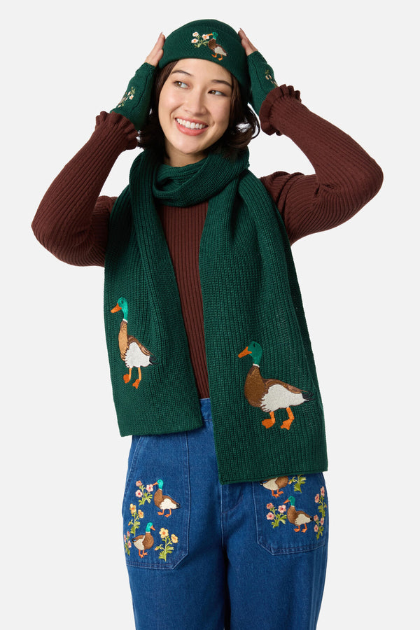 Princess Highway - Duck Embroidered Gloves - green