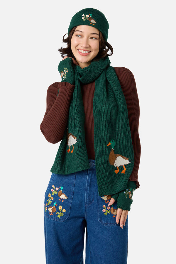 Princess Highway - Duck Embroidered Gloves - green