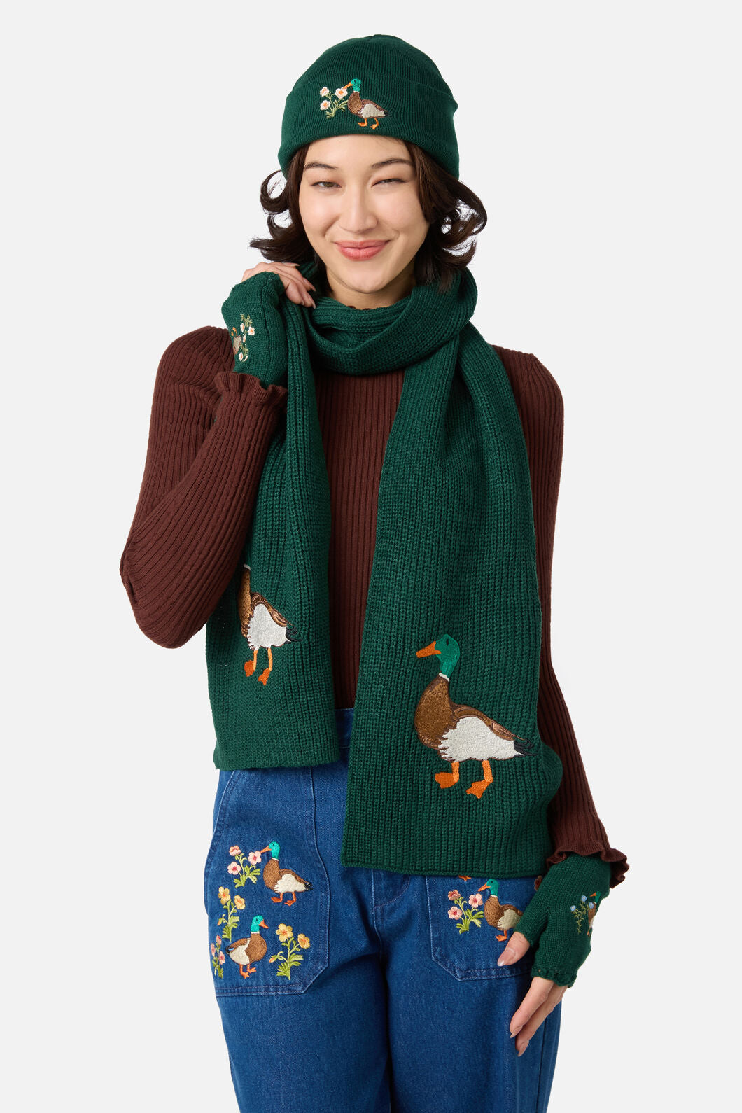 Princess Highway - Duck Embroidered Gloves - green
