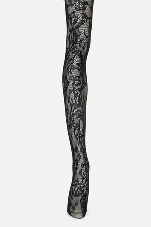 Princess Highway - Black Flower Tights - black