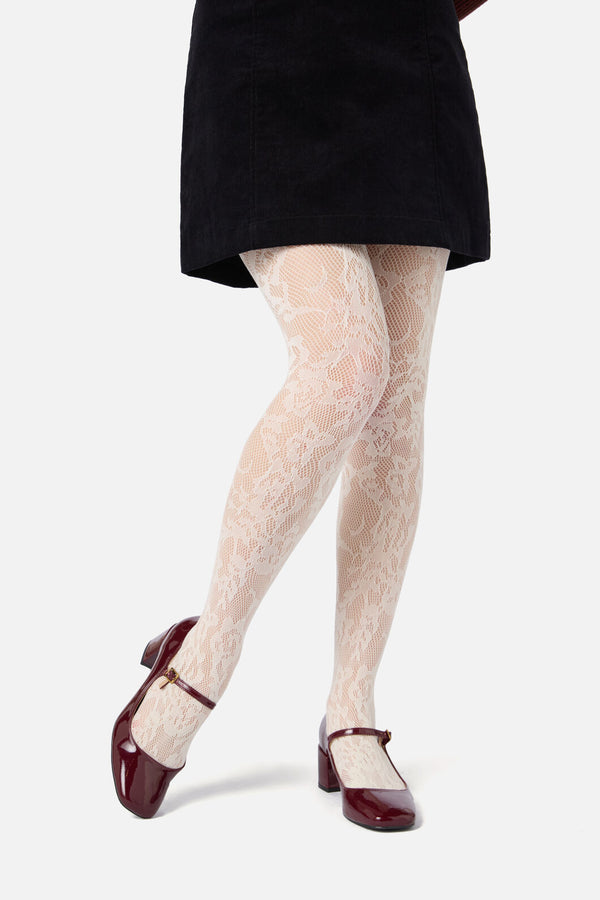 Princess Highway - Cream Flower Tights - cream