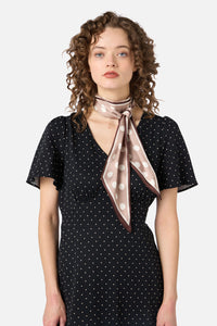 Princess Highway - Narrow Spot Satin Scarf - taupe