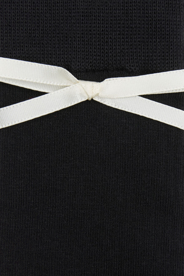 Princess Highway - Black Knee High Bow Sock - black