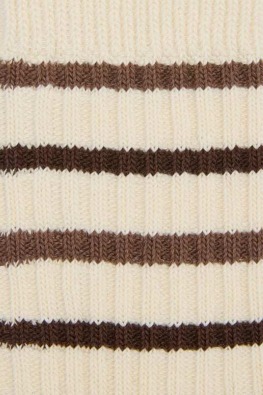 Princess Highway - Rib Stripe Socks - cream-chocolate