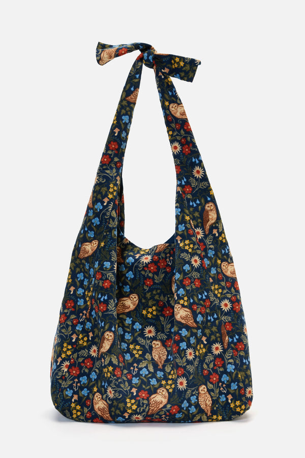 Princess Highway - Forest Owl Cord Tote Bag - teal