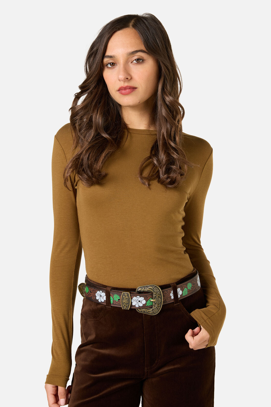 Princess Highway - Beautiful Tooled Belt - chocolate