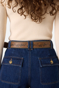Princess Highway - Detailed Heart Buckle Belt - tan