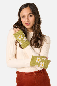 Princess Highway - Daisy Knit Gloves - green