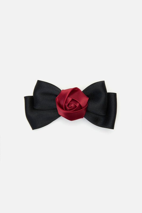 Princess Highway - Rose Bow Slide Hair Clip - black