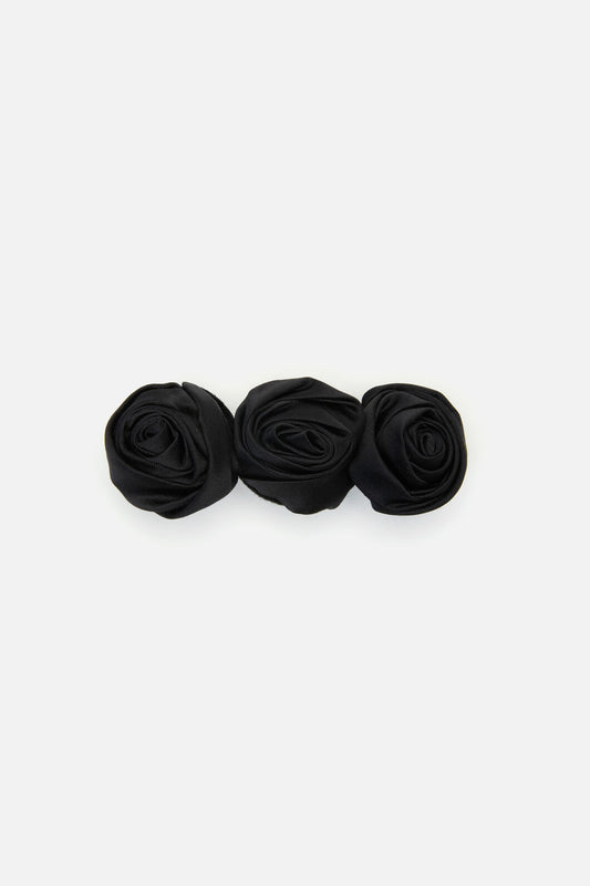 Princess Highway - Black Roses Barrette Hair Clip - black