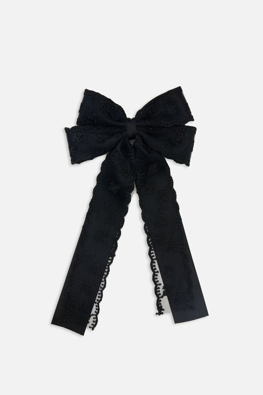 Princess Highway - Lace Bow Barrette Hair Clip - black