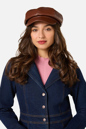 Princess Highway - Chocolate PU Peak Cap - chocolate