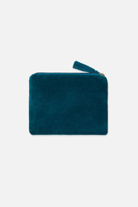 Princess Highway - Teal Velvet Makeup Pouch - teal
