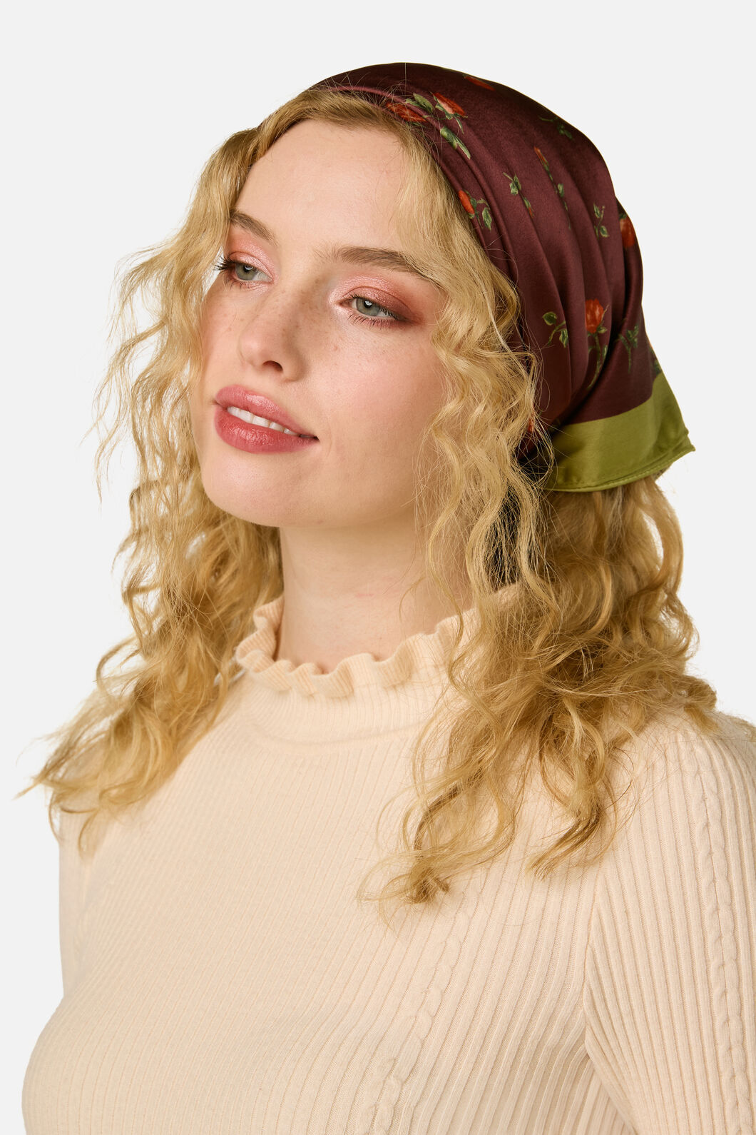 Princess Highway - Chocolate Evie Rosebud Satin Scarf - chocolate
