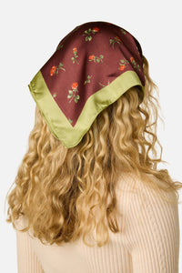 Princess Highway - Chocolate Evie Rosebud Satin Scarf - chocolate
