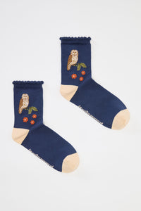 Princess Highway - Owl Sock - dark-teal