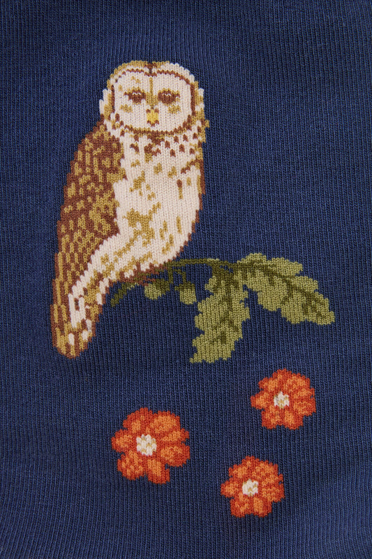 Princess Highway - Owl Sock - dark-teal