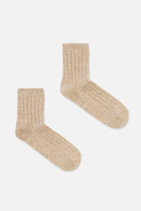 Princess Highway - Cream Warm Wool Rib Socks - cream