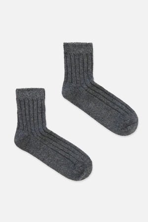 Princess Highway - Grey Warm Wool Rib Socks - grey