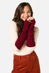 Princess Highway - Dark Red Long Fingerless Gloves - dark-red