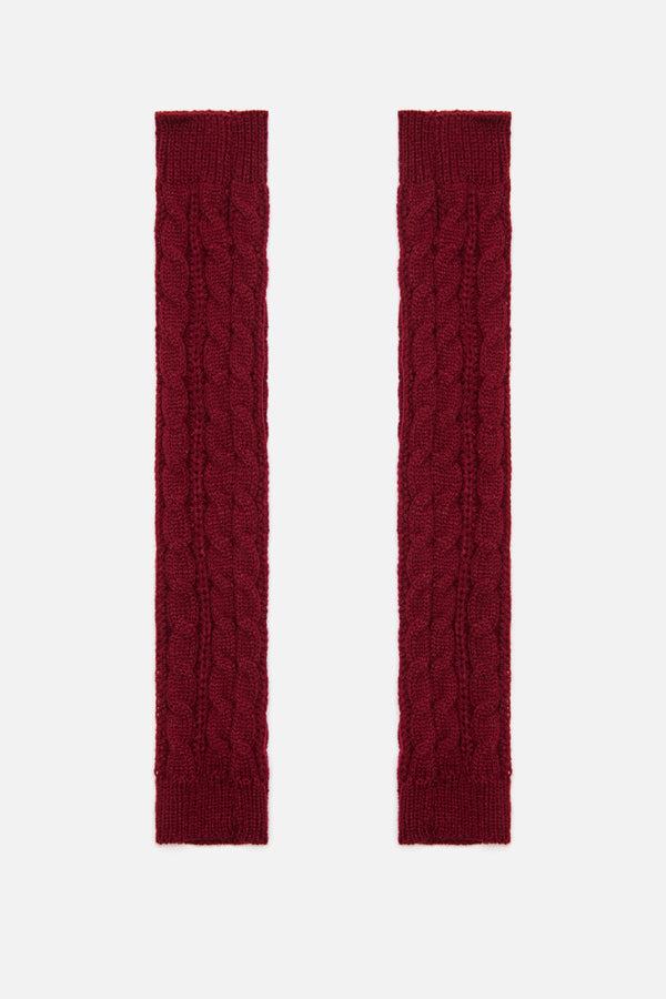 Princess Highway - Dark Red Long Fingerless Gloves - dark-red