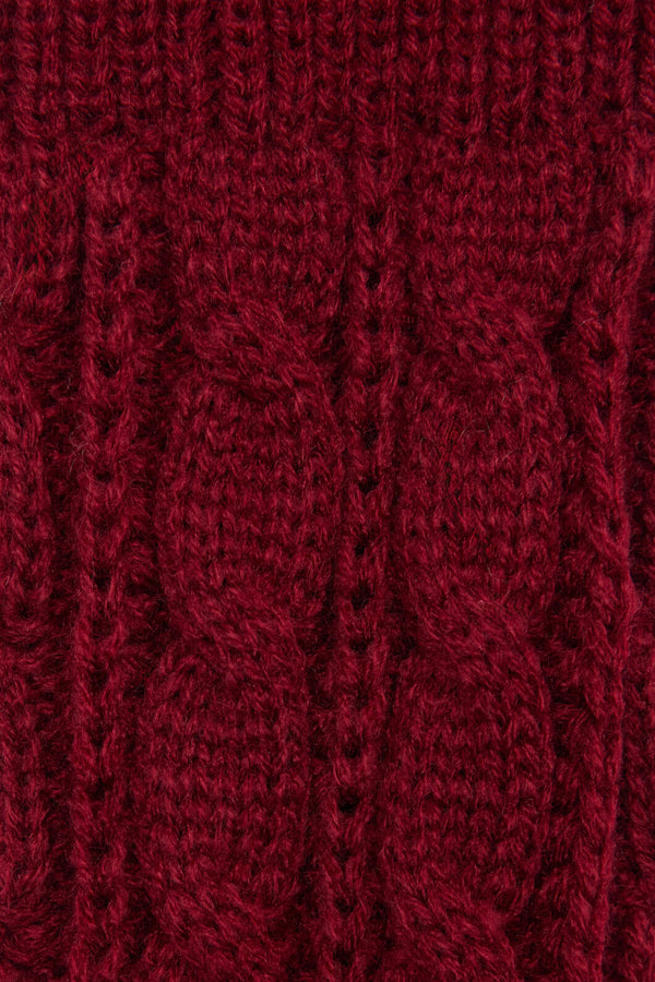 Princess Highway - Dark Red Long Fingerless Gloves - dark-red