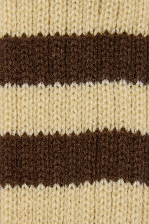 Princess Highway - Long Striped Fingerless Gloves - chocolate