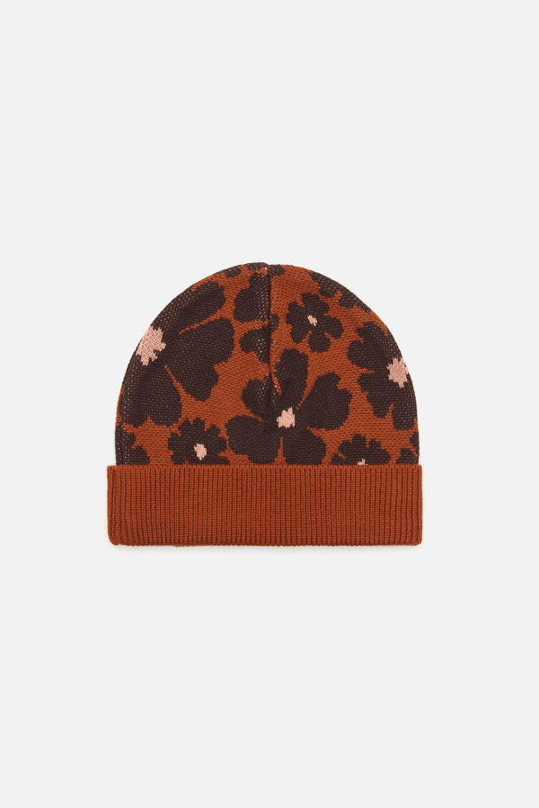 Princess Highway - Donna Flower Knit Beanie - rust