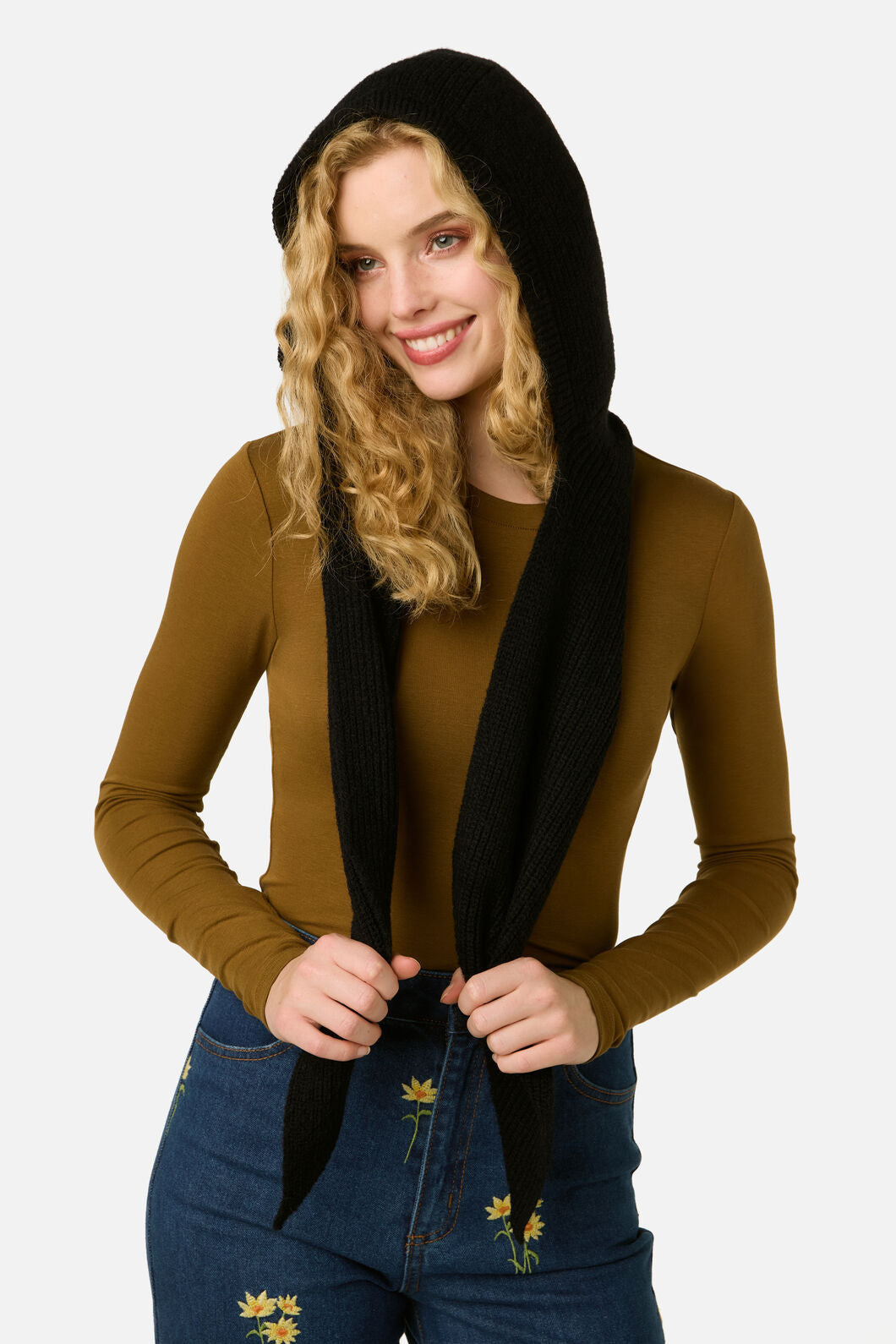Princess Highway - Black Scarf Knit Hat - black
