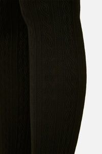 Princess Highway - Black Cable Knit Tights - black