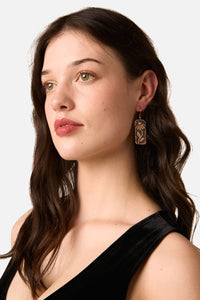 Princess Highway - Daisy Rectangle Earrings - copper
