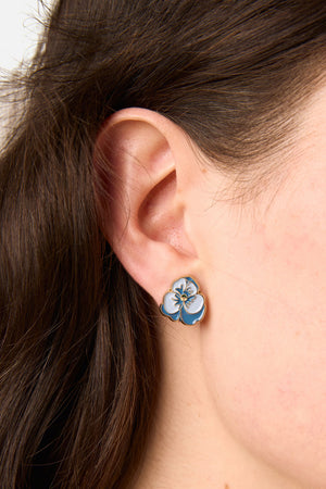 Princess Highway - Iris Pansy Stud Earrings - blue
