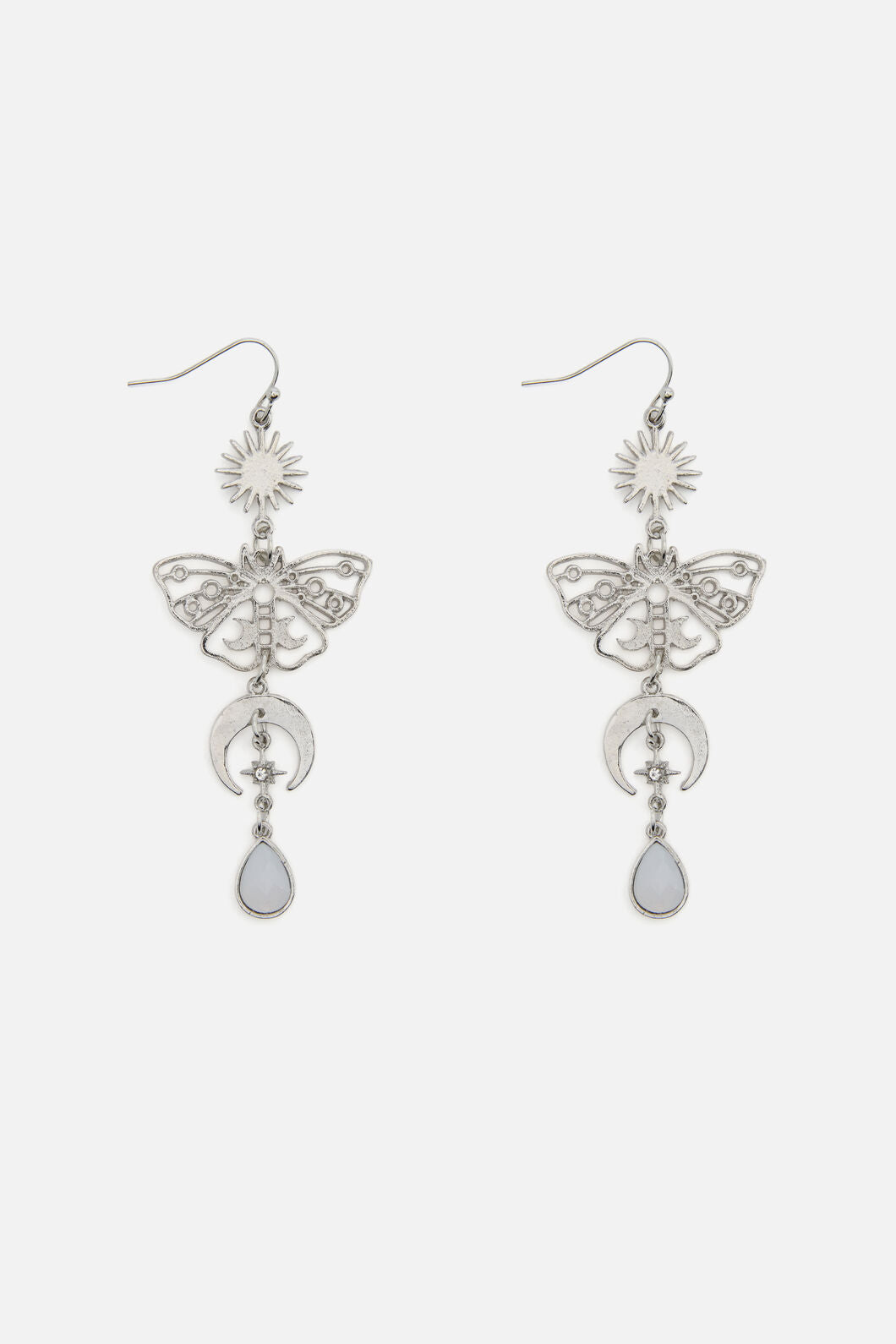 Princess Highway - Midnight Garden Moth Earrings - silver