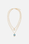 Princess Highway - Heart Daisy Necklace Set - gold