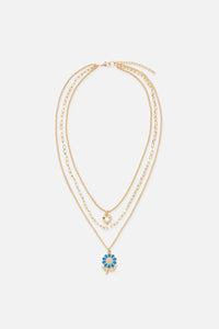 Princess Highway - Heart Daisy Necklace Set - gold