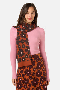 Princess Highway - Donna Flower Knit Scarf - rust