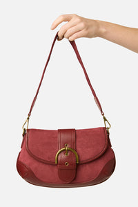 Princess Highway - Plum Faux Suede Buckle Bag - plum