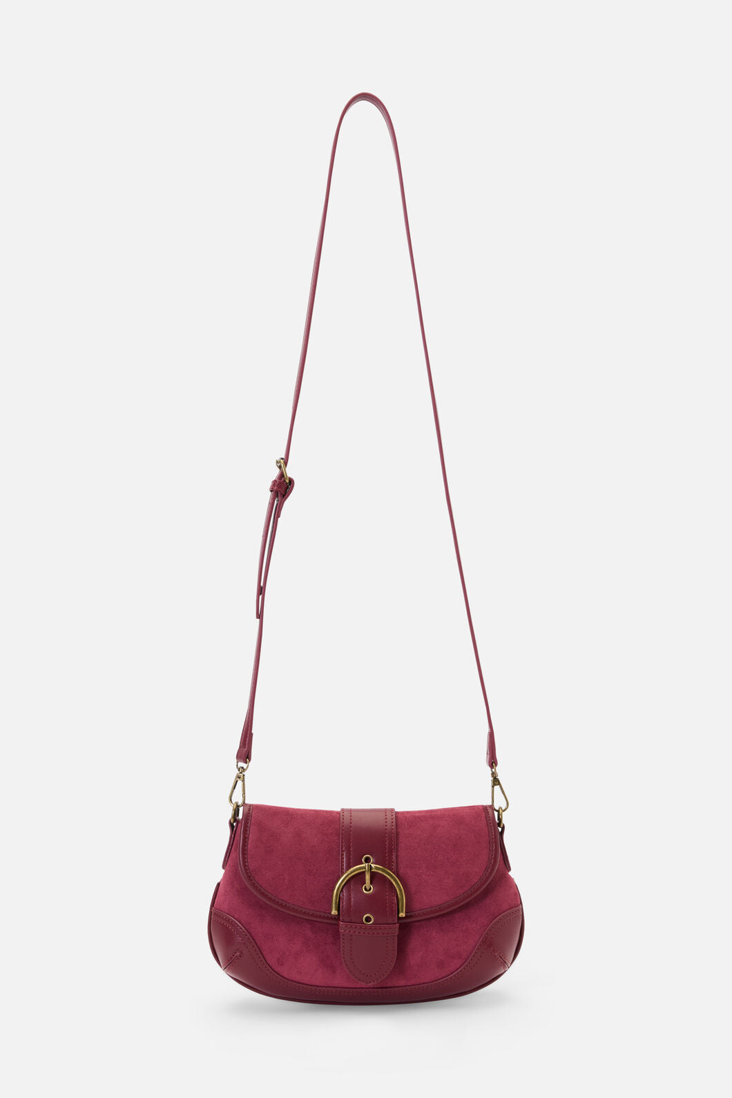 Princess Highway - Plum Faux Suede Buckle Bag - plum